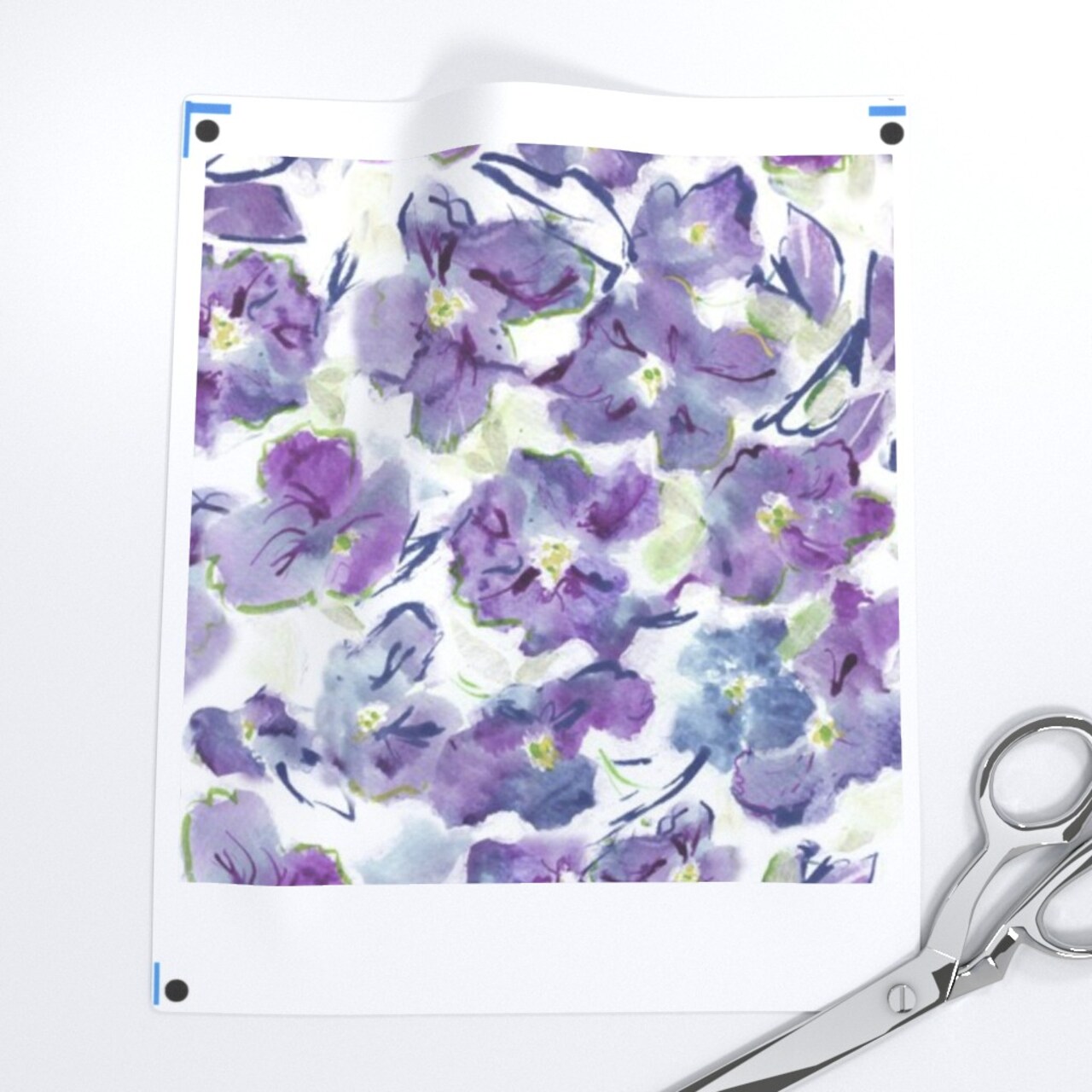 Abstract Floral Watercolor Flowers Ink Painted Nature Botanical Custom Printed Fabric by Spoonflower Various Fabrics by the Yard or Fat Quarter